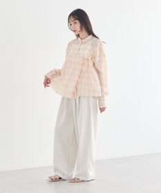 earth music&ecology 【予約】【綿100％】SET2点エプロンライクビスチェ＋シャツ