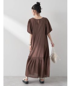 earth music&ecology コットンボイルパフスリーブワンピース