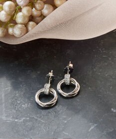 Tiaclasse 【金属アレルギー対応】ストーンフープバインドピアス