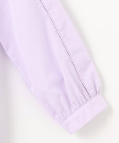 J.PRESS LADIES 【洗える】シャンブレー バンドカラー ピンタック ブラウス