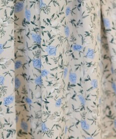 Tiaclasse 【洗える】異素材を組み合わせた花柄リブニットコンビワンピース