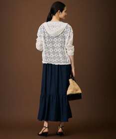 自由区 【WEB限定・1枚で華やぐ・旬スタイル】テクスチャーレーシージップ パーカー