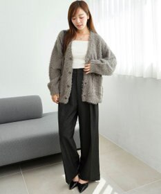 WEGO 【2025秋冬新作/ユニセックス着用ITEM/SMLサイズ展開】フェザーニットカーディガン