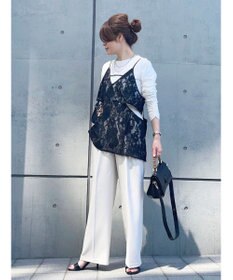 Green Parks AnriettMusee シャーリングスリーブＴシャツ＋レースキャミソールＳＥＴ