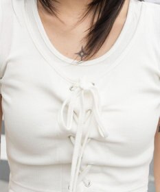 WEGO ヴィンテージライクレースアップT