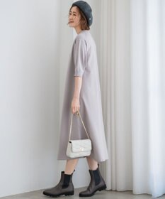 23区 S 【洗える】ヴィスコースストレッチ パフスリーブ ニットワンピース