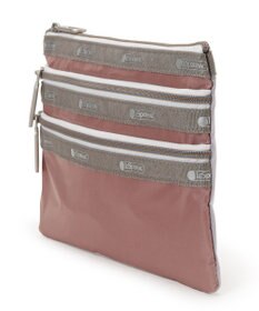 LeSportsac CLASSIC 3 ZIP POUCH/ダスティピンク/ソフトライラックC