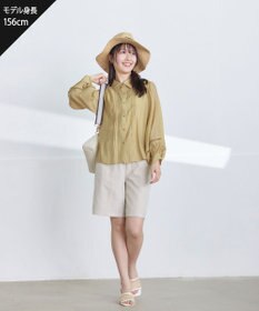 Tiaclasse L 【洗える】はしごレースパフ袖シャツ