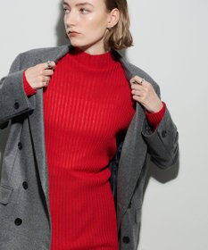 uncrave シアーストライプニット タートルトップス レッド