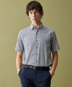 JOSEPH ABBOUD 【キングサイズ・綿100％・JAPANファブリック】パナマボイルプリント 半袖シャツ