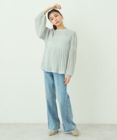 earth music&ecology フロントシームセミフレアデニムパンツ