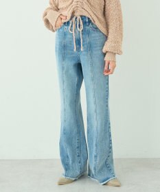 earth music&ecology フロントシームセミフレアデニムパンツ