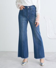 earth music&ecology フロントシームセミフレアデニムパンツ