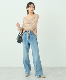 earth music&ecology フロントシームセミフレアデニムパンツ