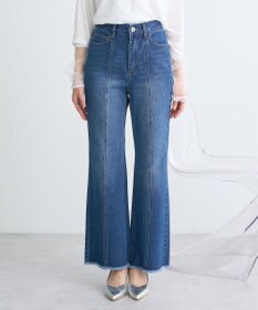 earth music&ecology フロントシームセミフレアデニムパンツ