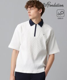 23区GOLF 【23Fondation/MEN】【UVケア】ワッフルジップアップ