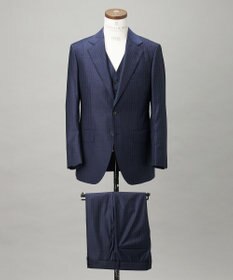 GOTAIRIKU 【Loro Piana Fabric】365 通年 3ピーススーツ(ネイビーストライプ)