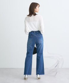 earth music&ecology フロントシームセミフレアデニムパンツ