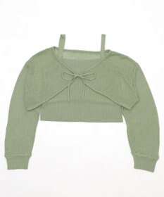 WEGO アンサンブルメッシュリボンカーディガン