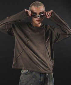 WEGO 【ユニセックス着用ITEM】MA55IVE　コールドダイスウィッチングロゴT（LS）