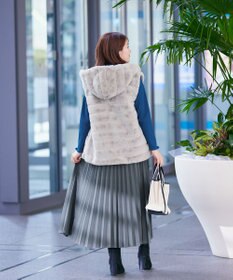 Tiaclasse 【ウエストゴム・洗える】カットソーアコーディオンプリーツスカート