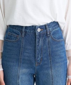 earth music&ecology フロントシームセミフレアデニムパンツ