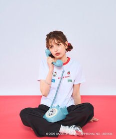 OP／FILA 【Ocean Pacific×ハローキティ】ワッペンリンガーチビTシャツ