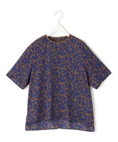 ICB 【洗える】シルエットフラワープリント Tブラウス