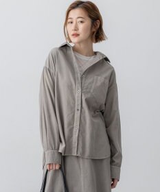 23区 【見上愛さん着用/Oggi11月号掲載】コットン コーデュロイ シャツ ライトグレー系