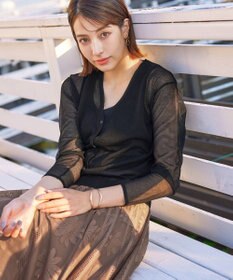 Tiaclasse シアーショートカーディガン