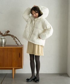 earth music&ecology フーディーパファーブルゾン