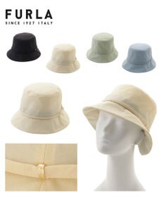 MOONBAT 【遮光100％/遮熱/UVカット】FURLA(フルラ)小ツバ 後ろ割れ バケットハット 帽子 無地 チャーム付き 手洗い可能/サイズ調整可能