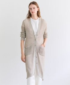 BEIGE， OPTICAL / ペーパーヤーンシアーロングカーディガン