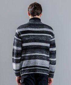 JOSEPH HOMME 【LEON 2月号掲載】グラデーションボーダー　タートルネックニット