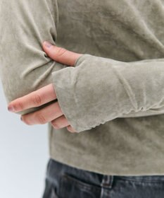 BEIGE， 【洗える・BAILA掲載】BUTLER / ストレッチベロアボートネックカットソー