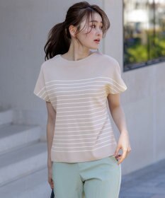 ANY SIS S 【接触冷感・UVカット・洗える】ビューティクール フレンチ ニットＴ