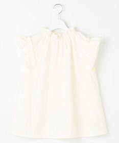 Feroux 【洗える】スタンドカラーフリルスリーブ ブラウス