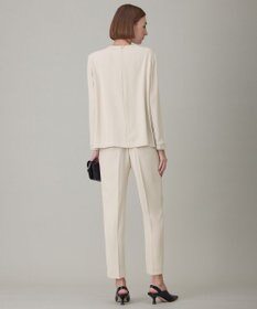 ICB L 【洗える】ライトダブルクロス フリルデザインブラウス