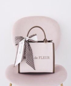 Maison de FLEUR スカーフ付きツイードスクエア２Ｗａｙトート
