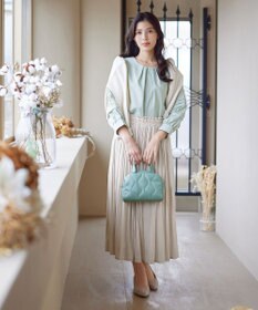 Tiaclasse 【安田美沙子さん着用・洗える】ヴィンテージサテンプリーツスカート