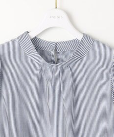 ANY SIS S 【洗える】フェイクパールストライプ ブラウス