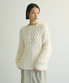 Green Parks armonia．シャギーケーブルニット