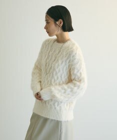 Green Parks armonia．シャギーケーブルニット