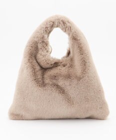 自由区 フェイクファーワンハンドル バッグ