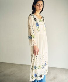 GRACE CONTINENTAL フラワー刺繍エスニックワンピース