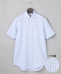 GOTAIRIKU 春夏向け/カラミ織【形態安定】SUMMERPREMIUMPLEATS_セミワイドカラー 半袖ドレスシャツ(26年限定モデル)