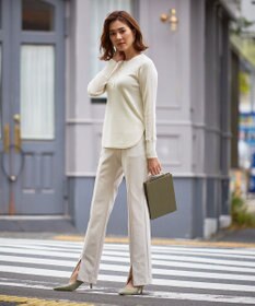 ICB 【洗える】 エクストラファインメリノ ヘンリーネックプルオーバー