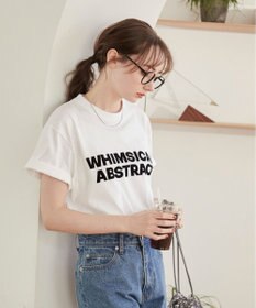 WEGO 【ANGIE VINTAGE】フロッキーロゴプリントTシャツ