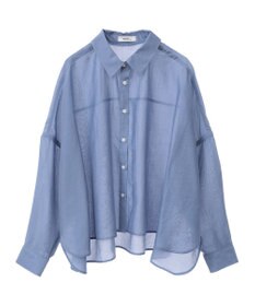 earth music&ecology ワイドシルエットシアーシャツ