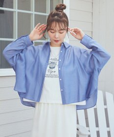 earth music&ecology ワイドシルエットシアーシャツ